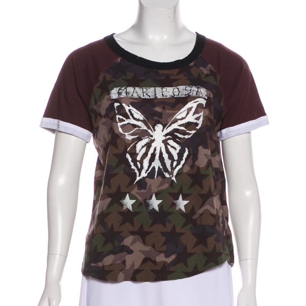 Authentic Valentino camo mariposa butterfly tshirt, designer size M, 100% cotton